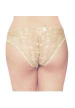 Floral Lace Briefs Knickers Beige 3213